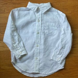 NWOT - JANIE AND JACK toddler white linen shirt